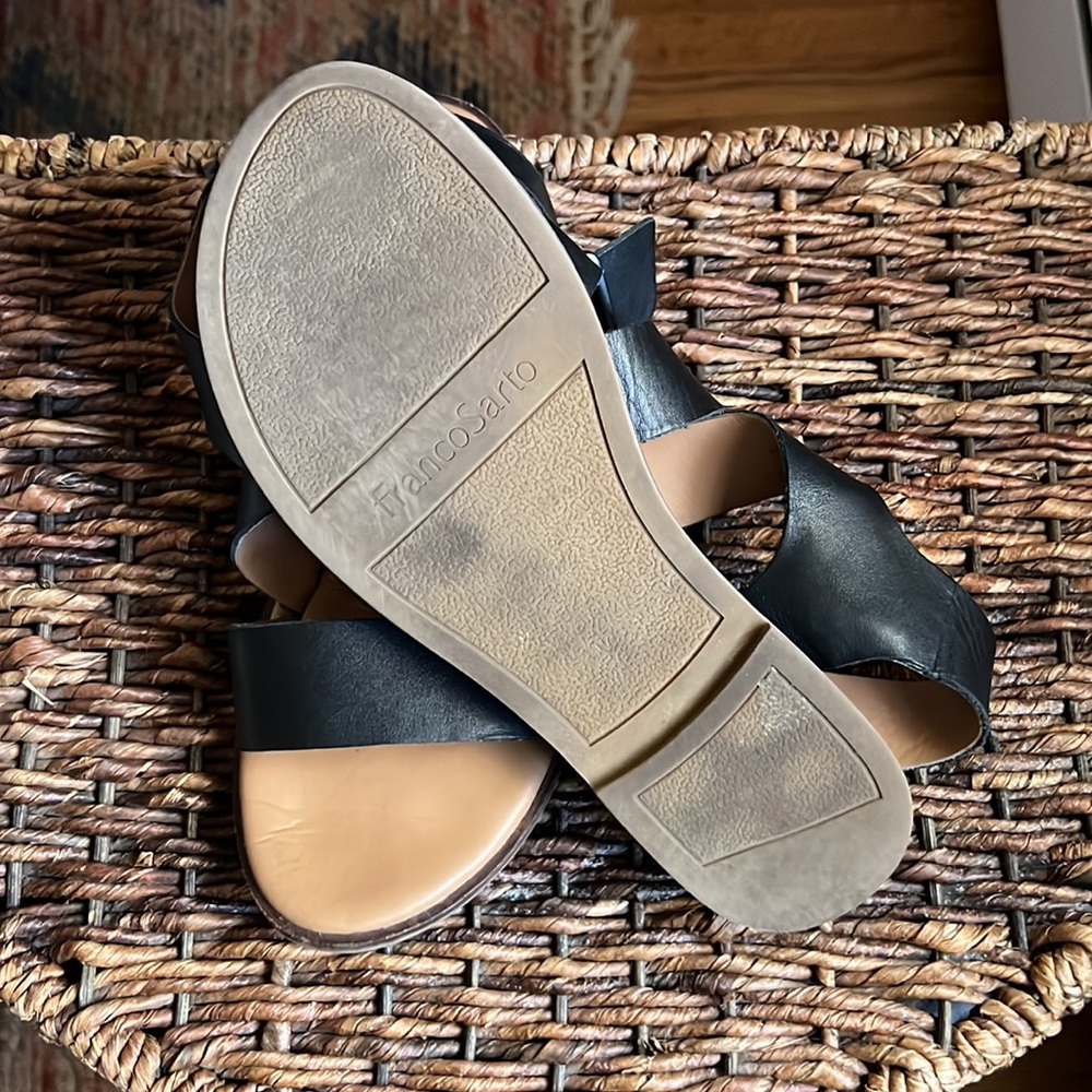 Black Leather Sandals - Picture 3 of 4